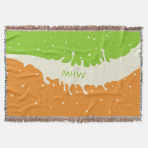 Summer Splash custom monogram throw blanket