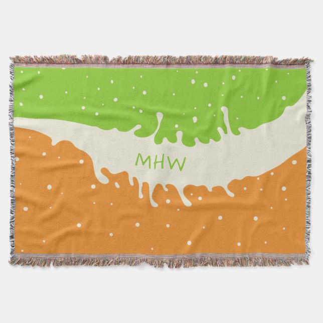 Summer Splash custom monogram throw blanket (Front)