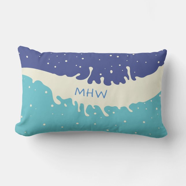 Summer Splash custom monogram throw pillows (Front)