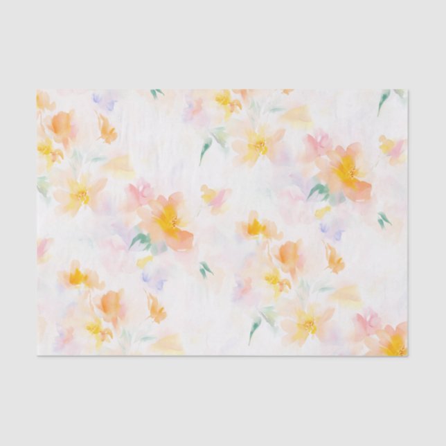 Summer Spring Flowers Elegant Floral Decoupage Tissue Paper (Front)