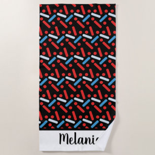 Summer Sprinkles Bold Name Beach Towel