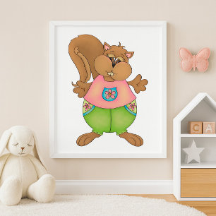 summer squirrel poster