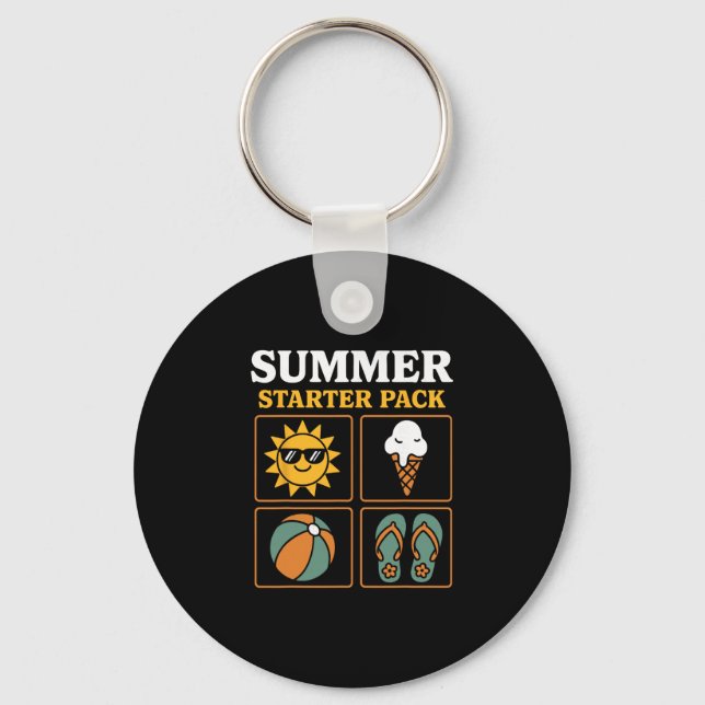 Summer Starter Pack Sun Flip Flops Ll And Ice Crea Key Ring (Front)