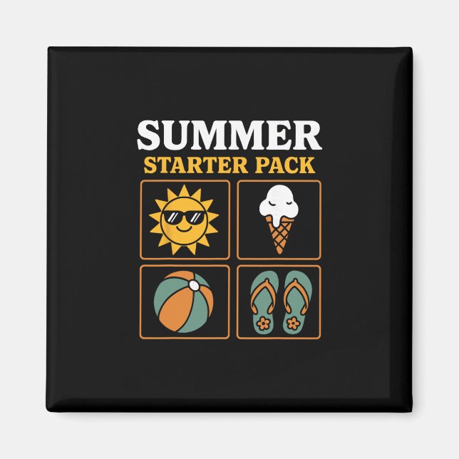 Summer Starter Pack Sun Flip Flops Ll And Ice Crea Magnet (Front)