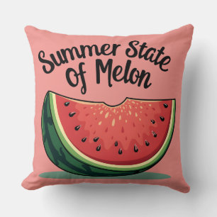 Summer State of Melon Retro Fruit Art Cushion