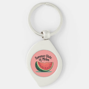 Summer State of Melon Retro Fruit Art Key Ring