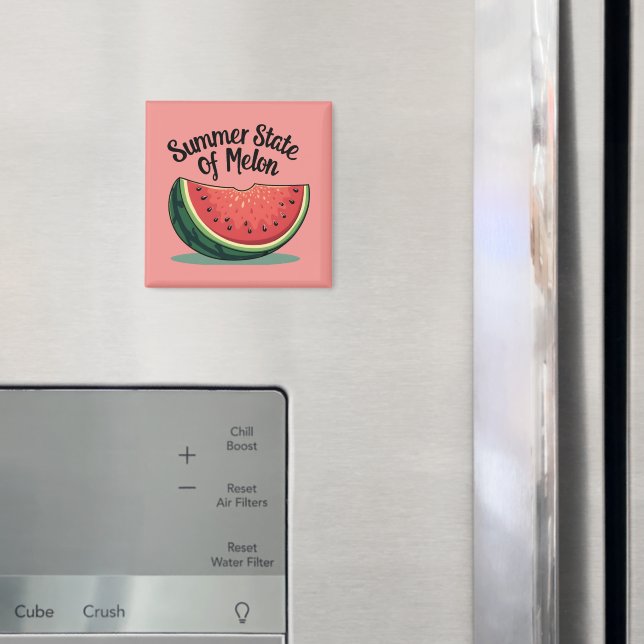 Summer State of Melon Retro Fruit Art Magnet (In Situ (Fridge))