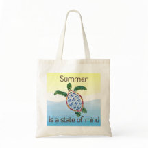 Summer State of Mind" Sea Turtle Watercolor Canvas
