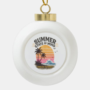 Summer State of Mind Vintage Ceramic Ball Christmas Ornament