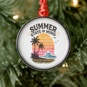 Summer State of Mind Vintage Metal Ornament