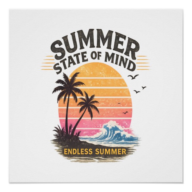 Summer State of Mind Vintage Poster (Front)