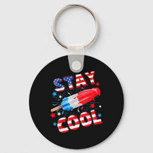 Summer Stay Cool Popsicle Funny 4th Of July Indepe Key Ring