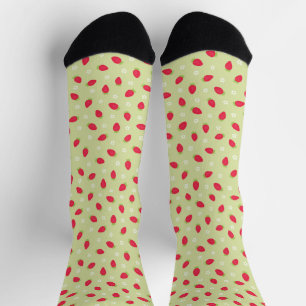 Summer Strawberries (small scale) Green Socks