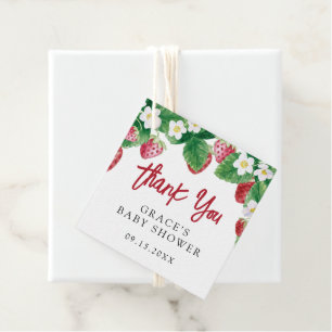 Summer Strawberry Baby Shower Thank You Favour Tags