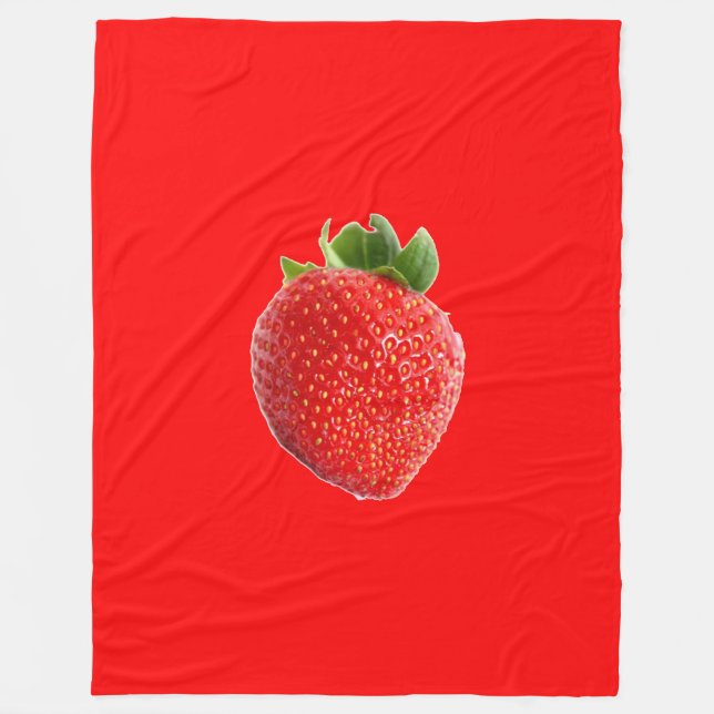 Summer Strawberry Fleece Blanket (Front)