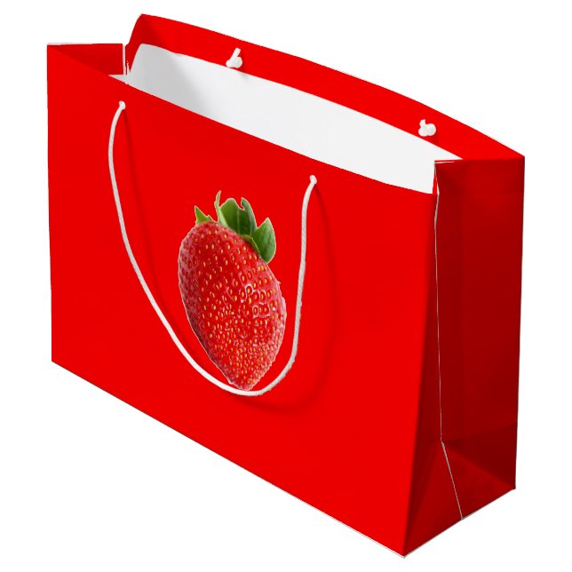 Summer Strawberry Large Gift Bag (Back Angled)