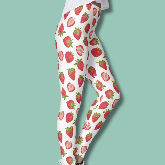 Summer Strawberry Pattern Leggings (Strawberry pattern leggings)