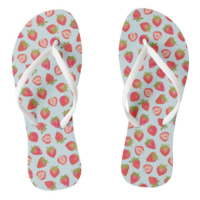 Summer Strawberry Pattern Thongs (Footbed)