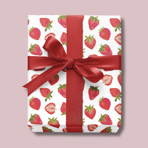 Summer Strawberry Pattern Wrapping Paper
