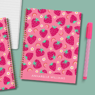Summer strawberry rainbow and daisy notebook