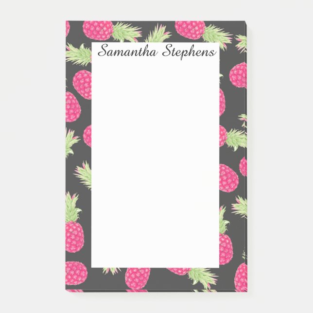 Summer Strawberry Tropical Pineapples Post-it Notes (Front)
