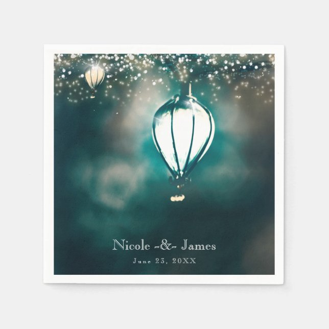 Summer String Lights Enchanted Wedding Reception Napkin (Front)