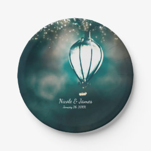 Summer String Lights Enchanted Wedding Reception Paper Plate
