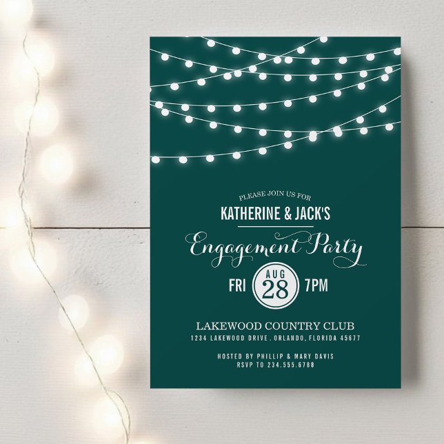 Summer String Lights Engagement Party Invitation (Creator Uploaded)