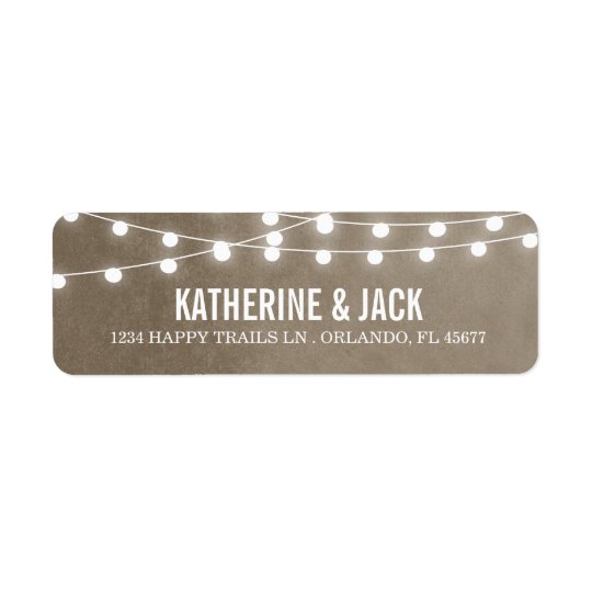 Summer String Lights Wedding Address Labels