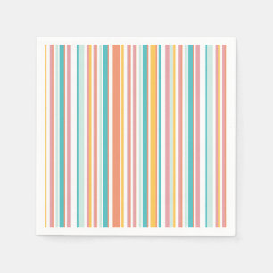 Summer stripe check happy colours  napkin