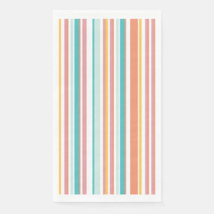 Summer stripe check happy colours  napkin