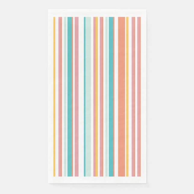 Summer stripe check happy colours  napkin (Front)