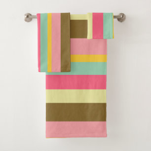 Summer Stripe Colour Palette Design Bath Towel Set