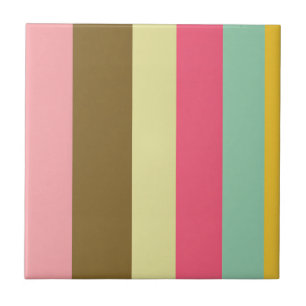 Summer Stripe Colour Palette Design Ceramic Tile