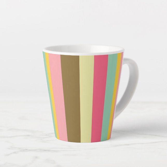 Summer Stripe Colour Palette Design Latte Mug (Right Angle)
