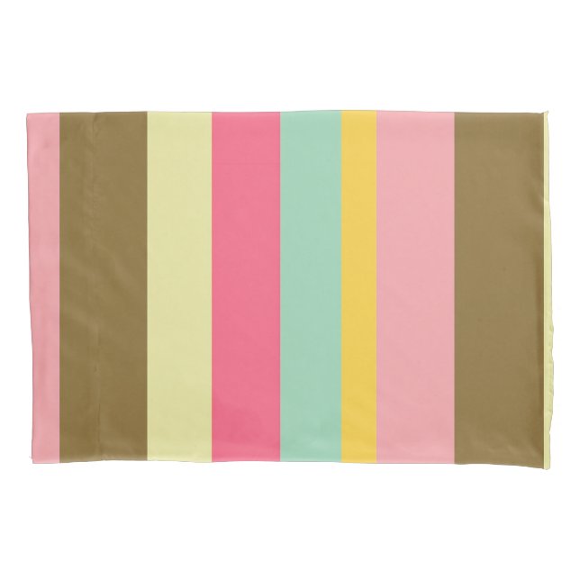 Summer Stripe Colour Palette Design Pillowcase (Front)