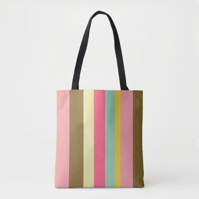 Summer Stripe Colour Palette Design Tote Bag (Front)