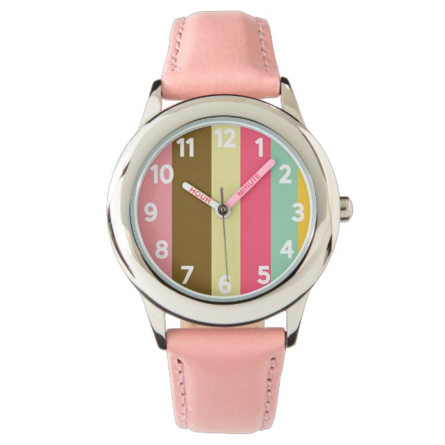 Summer Stripe Colour Palette Design Watch (Front)