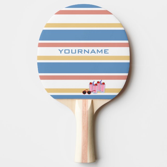 Summer Stripes custom ping pong paddle (Front)