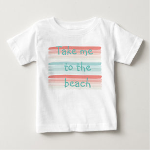 Summer stripes in coral and turquoise baby T-Shirt
