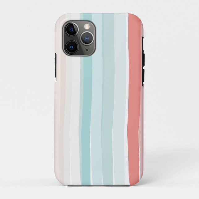 Summer stripes in coral and turquoise Case-Mate iPhone case (Back)