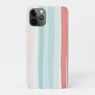 Summer stripes in coral and turquoise iPhone 11 pro case