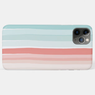 Summer stripes in coral and turquoise iPhone 11 pro max case