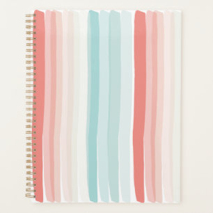 Summer stripes in coral and turquoise planner