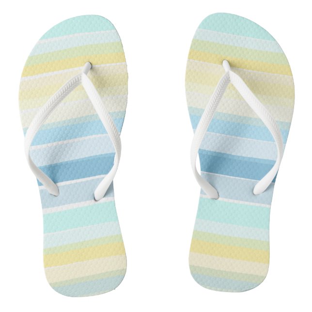 Summer stripes in retro print thongs (Footbed)
