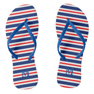 Summer Stripes Monogrammed Ocean Thongs