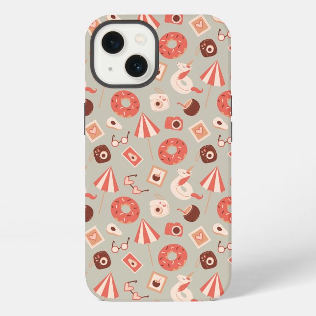 Summer Stuff Light Background iPhone Case (Back)
