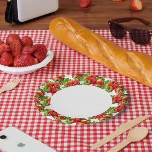 Summer Style Strawberry  Paper Plate