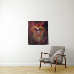 Summer Sugarskull Girl Tapestry