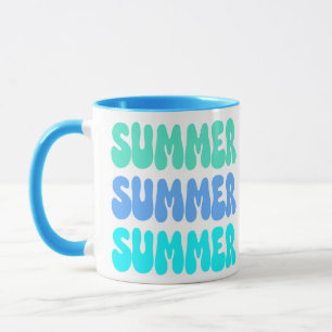 Summer Summer Summer Retro Blue Mug